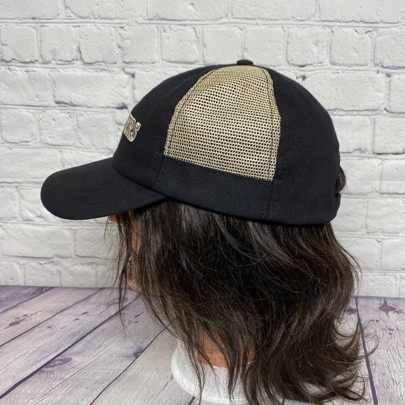 Vintage Hat Cap Strap Back Black Brown Mesh Teamsters 362 Embroidered Logo Union - Picture 2 of 9